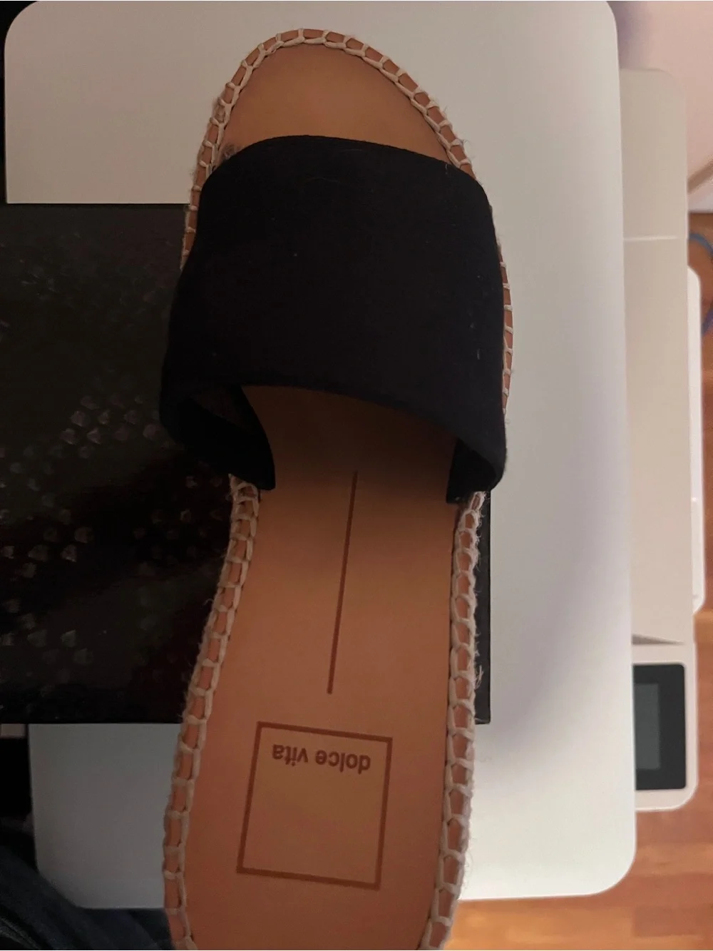 Dolce Vita Black Espadrille Wedge Slide